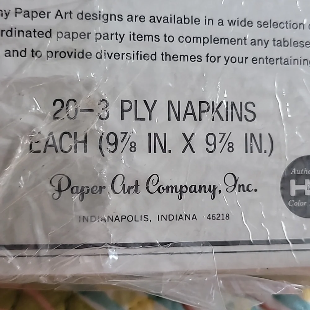 Vintage Hallmark Baby Shower Napkins - White with Multicolor Design